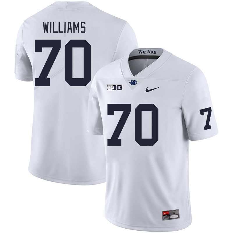 Men #70 J'ven Williams Penn State Nittany Lions College Football Jerseys Stitched Sale-White - Click Image to Close